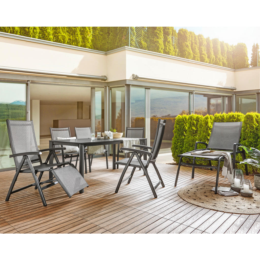 Thumbnail - Sieger Garten-Relaxsessel, Anthrazit, Silber, Metall, Textil, 62x109x95 cm, klappbar, Gartenmöbel, Gartenstühle, Liegest...