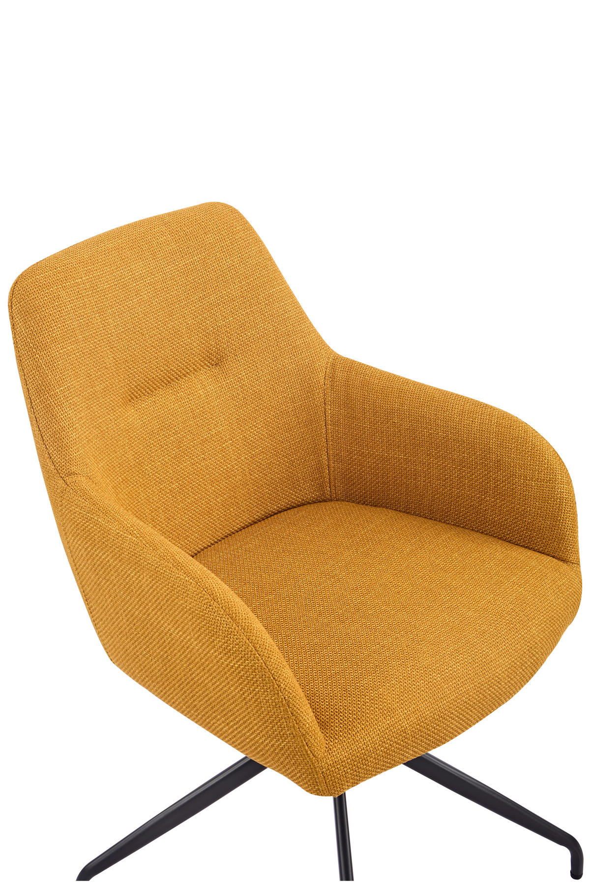 ARMLEHNSTUHL-SET 2 Stück  in Stahl Webstoff, Mikrofaser  - Gelb/Schwarz, MODERN, Textil/Metall (56/83/60cm) - MID.YOU