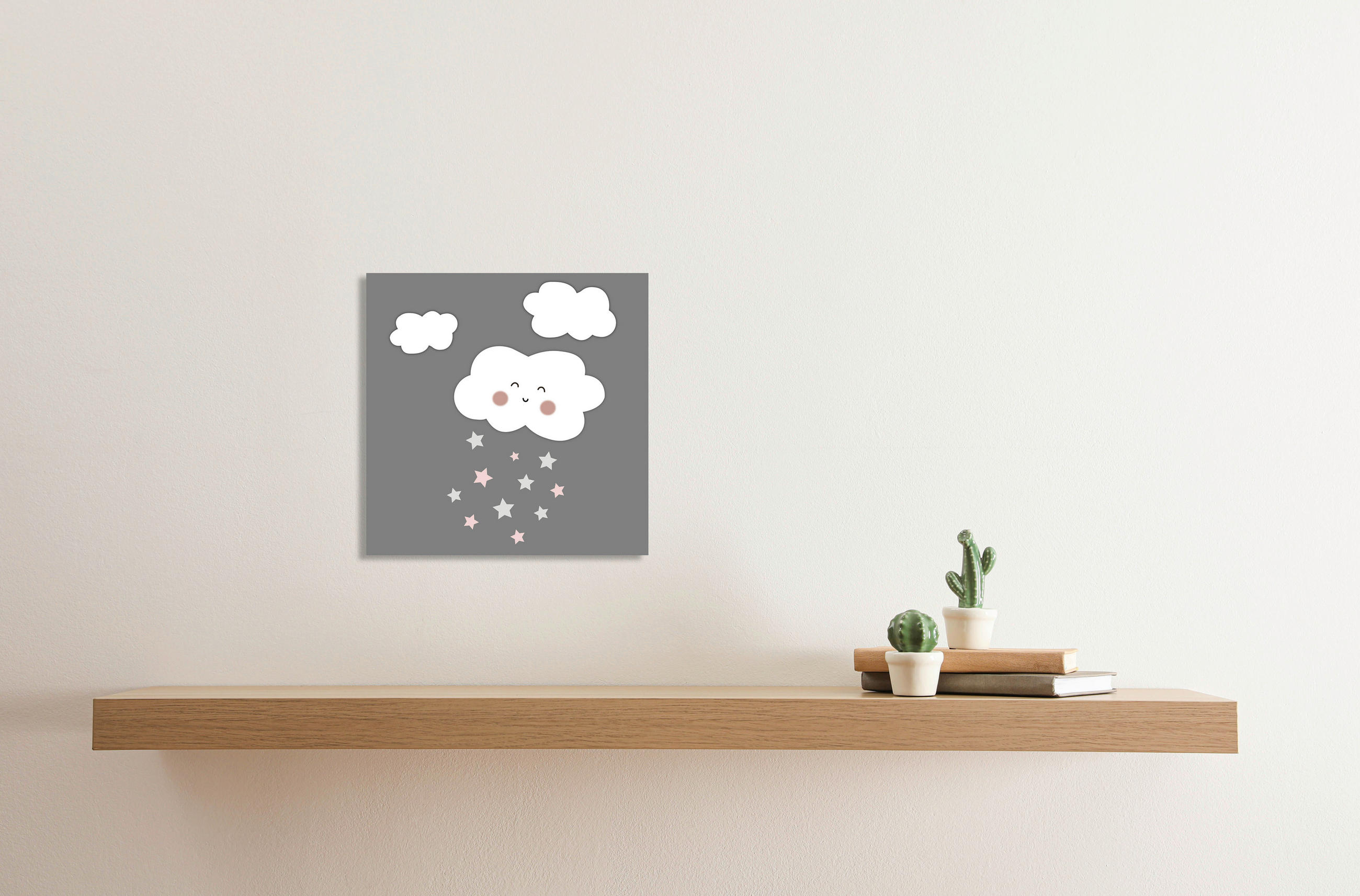 BABYWANDDEKO - Naturfarben/Grau, Basics, Holz/Kunststoff (30/30/3cm)