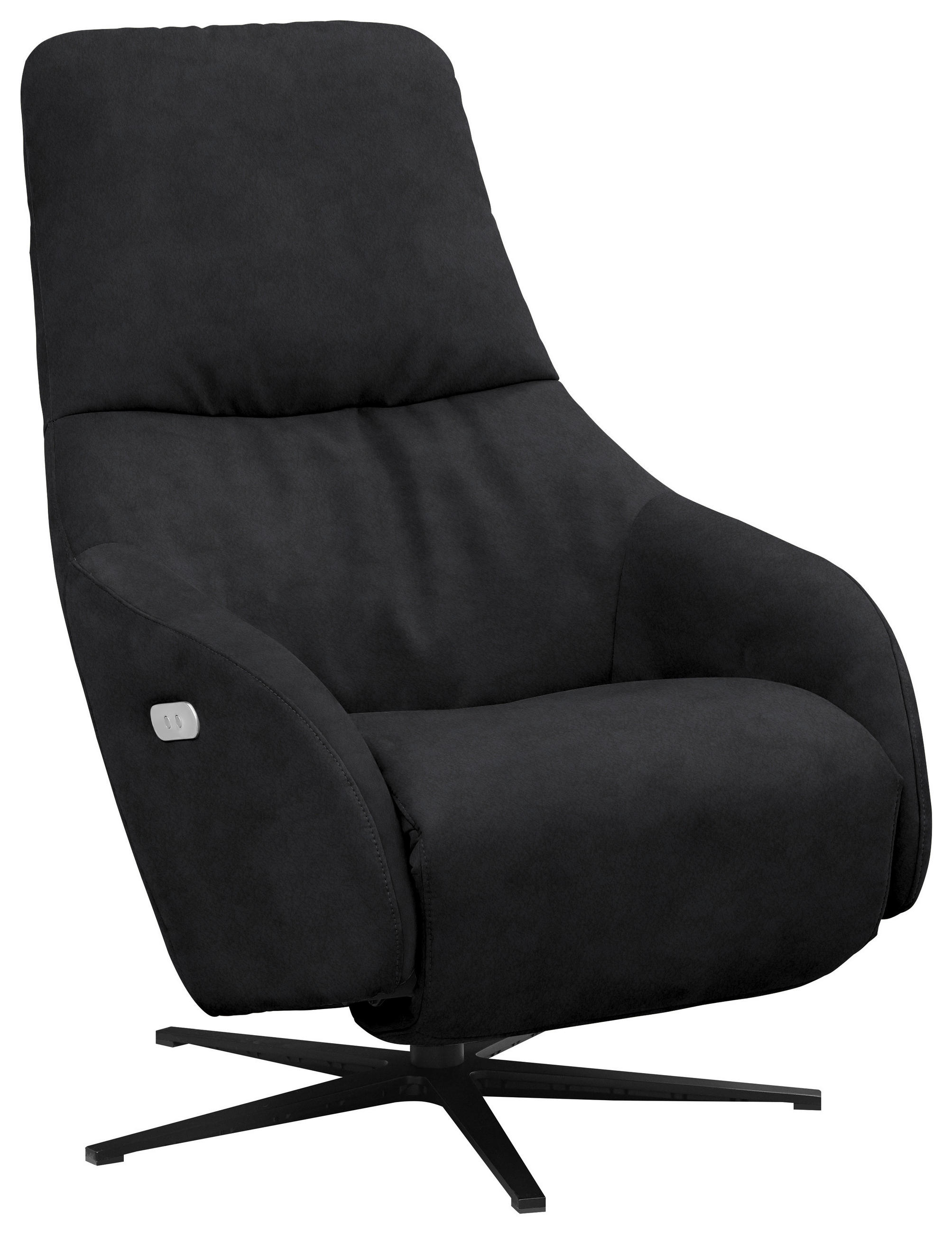 RELAXSESSEL in Textil Schwarz  - Schwarz, Design, Textil/Metall (77/108/95cm) - Chilliano