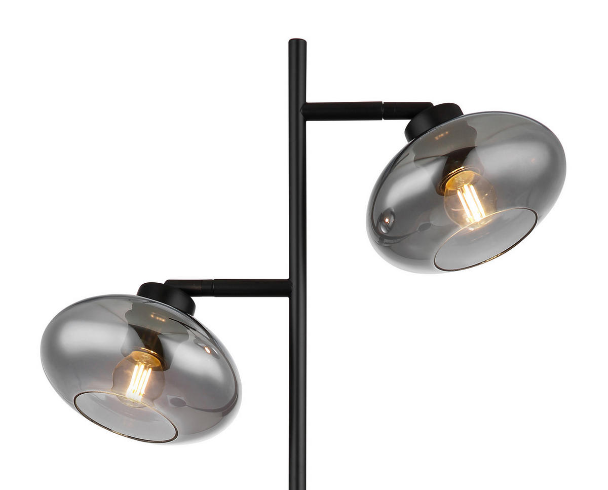 STEHLEUCHTE - Schwarz/Grau, Design, Glas/Metall (48/25/150cm) - Globo