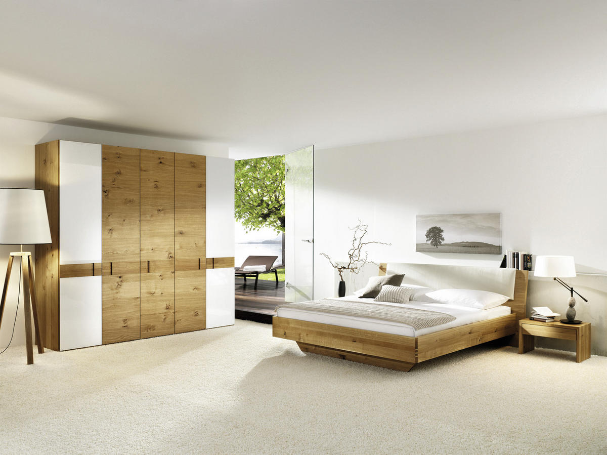 SCHLAFZIMMER  in Zirbelkieferfarben, Birkefarben  - Zirbelkieferfarben/Birkefarben, Design, Glas/Holz - Anrei