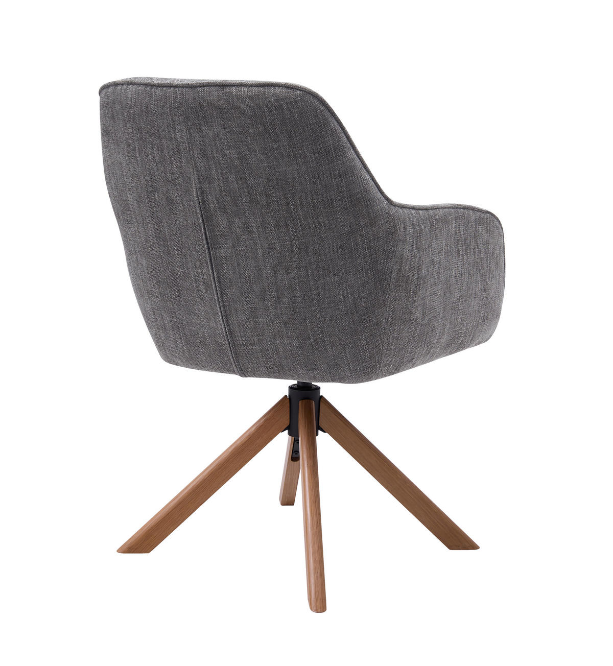 STOL MED ARMSTÖD SET 2 styck 360° vridbar sits, automatisk funktion för återhämtning, stoppade armstöd chenille  - grafitfärgad/naturfärgad, Modern, trä/textil (59/87/65cm) - Livetastic