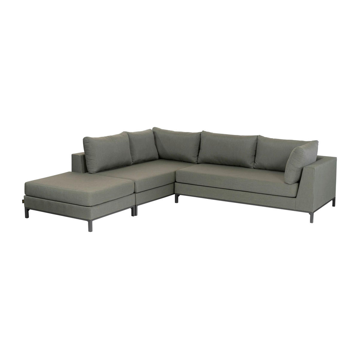LOUNGEGARNITUR 246/262 cm Aluminium  - Grün, MODERN, Textil/Metall (246/262cm) - Livetastic
