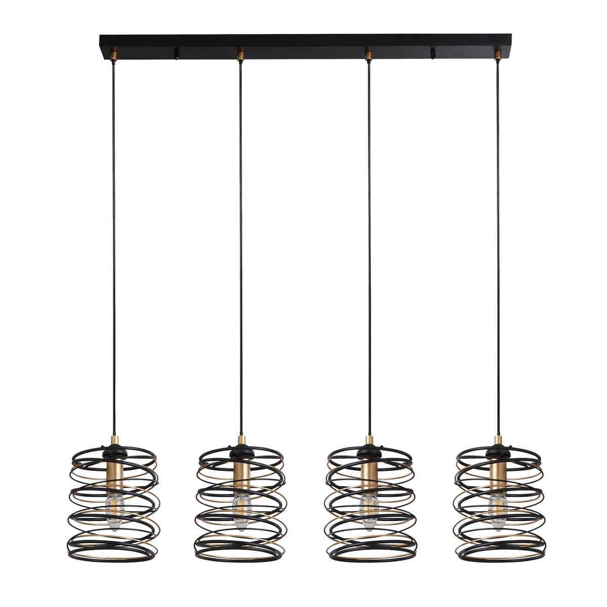 HÄNGLAMPA Spring 91/110/16 cm  - svart/guldfärgad, Design, metall (91/110/16cm)