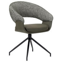 ARMLEHNSTUHL , Sitzfläche 360° drehbar, automatische Rückholfunktion , Mikrofaser, Webstoff  - Schwarz/Weiß, Design, Textil/Metall (60/83/62cm) - Novel