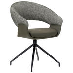 ARMLEHNSTUHL  Sitzfläche 360° drehbar, automatische Rückholfunktion Webstoff, Mikrofaser  - Schwarz/Weiß, Design, Textil/Metall (60/83/62cm) - Novel