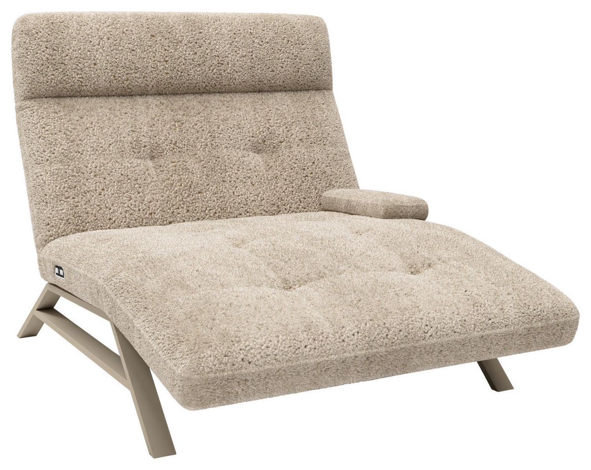 RELAXLIEGE in Chenille, Teddystoff Cappuccino  - Kaschmir/Cappuccino, Design, Textil/Metall (120/54-113/158-198cm) - Pure Home Lifestyle