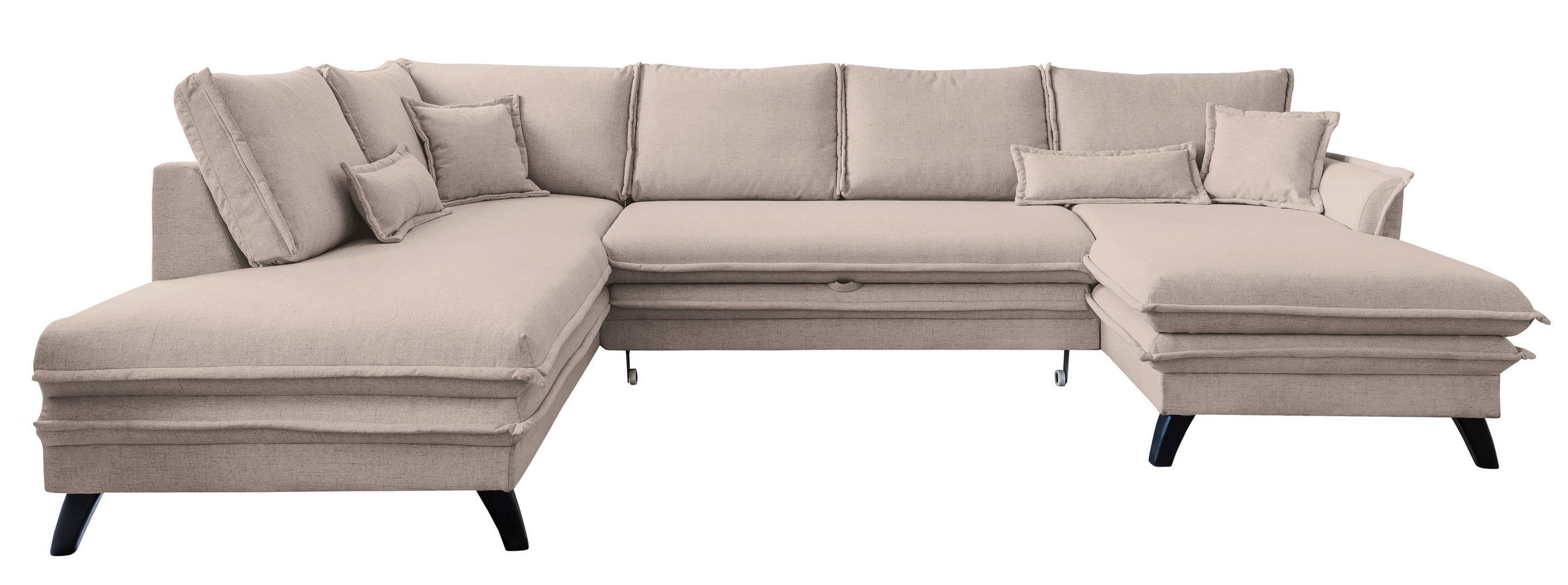 SOFFA i mikrofiber taupe  - svart/taupe, Design, trä/textil (200/300/150cm) - P & B