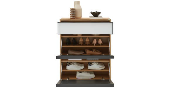 GARDEROBE 4-teilig  in 200/190/37 cm  - Eichefarben/Weiß, Design, Glas/Holz (200/190/37cm) - Dieter Knoll