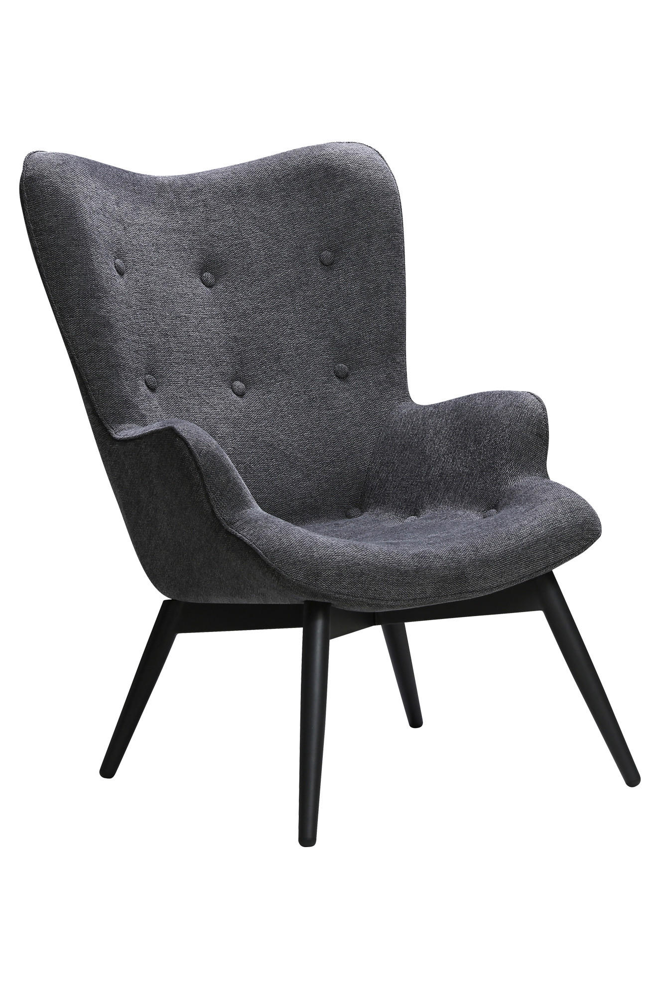 SESSEL in Struktur Dunkelgrau  - Dunkelgrau/Schwarz, MODERN, Textil/Metall (80/92/99cm) - Livetastic
