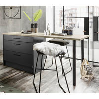 KÜCHENINSEL 180/90/90 cm  in Anthrazit  - Eichefarben/Anthrazit, Basics, Holzwerkstoff/Metall (180/90/90cm) - Carryhome