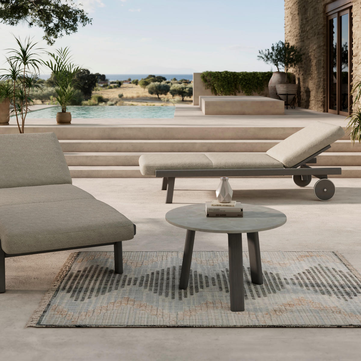 LOUNGETISCH 65/65/42 cm Holz, Kunststoff  - Hellgrau/Graphitfarben, ROMANTIK / LANDHAUS, Holz/Kunststoff (65/65/42cm) - Dieter Knoll