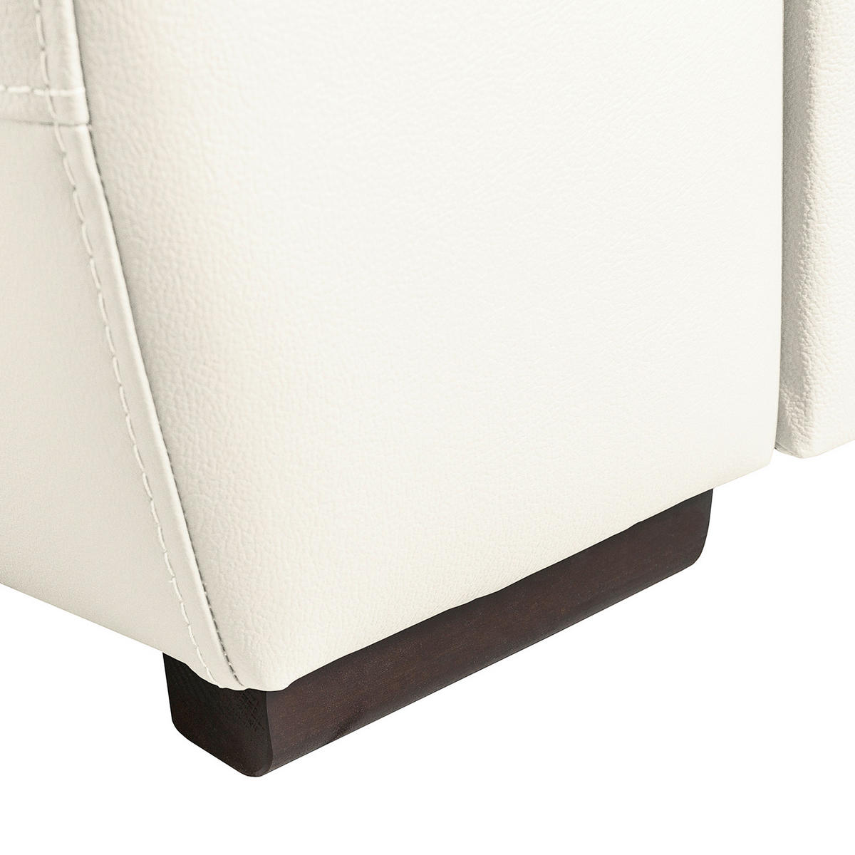 ECKSOFA Weiß Echtleder  - Wengefarben/Weiß, Design, Leder/Holz (265/211cm) - Livetastic