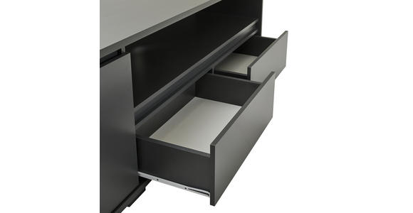 LOWBOARD  in 180/55/48 cm  - Anthrazit/Schwarz, Design, Holzwerkstoff/Kunststoff (180/55/48cm) - Carryhome