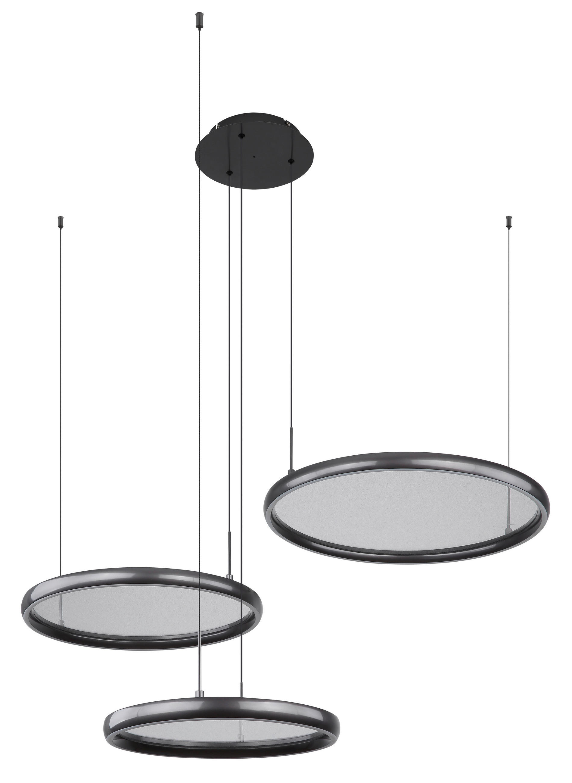LED-HÄNGELEUCHTE BRIGGS 103/83/150 cm   - Schwarz/Weiß, Design, Kunststoff/Metall (103/83/150cm) - Globo