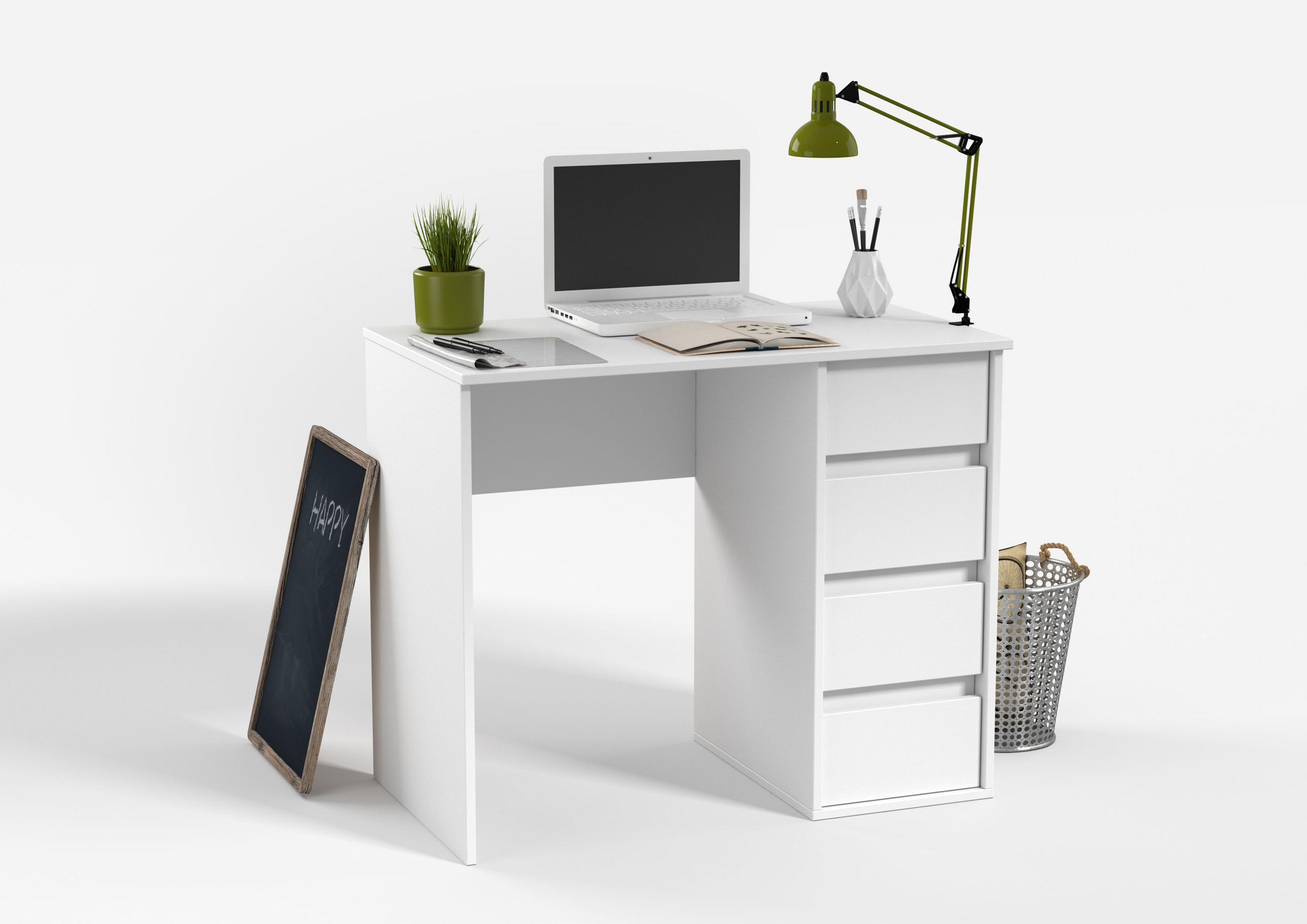 PISAĆI STOL bijela drvni materijal - bijela, Moderno, drvni materijal (90/75/50cm)