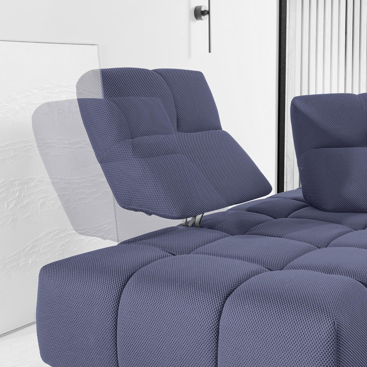 ECKSOFA in Struktur Violett  - Violett/Schwarz, Design, Kunststoff/Textil (233/313cm) - Emilio Belluti
