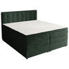 BOXSPRINGBETT 180/200 cm,  in Waldgrün, gepolstertes Kopfteil, Bettkasten, Topper, Matratzen, H3 + H4 = fest + sehr fest  - Waldgrün/Schwarz, KONVENTIONELL, Kunststoff/Textil (180/200cm) - Chameo
