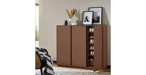 SCHUHSCHRANK 145/120/34 cm - Terracotta, Design, Holzwerkstoff/Kunststoff (145/120/34cm) - Xora