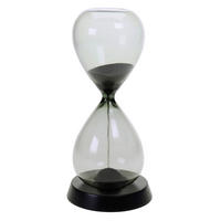 PEŠČANI SAT         - crna, Osnovno, kamen/staklo (9/20,5cm) - Ambia Home