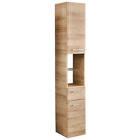 HOCHSCHRANK 30/185,5/33 cm  - Chromfarben/Eichefarben, KONVENTIONELL, Glas/Holzwerkstoff (30/185,5/33cm) - Xora