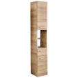 HOCHSCHRANK 30/185,5/33 cm  - Chromfarben/Eichefarben, KONVENTIONELL, Glas/Holzwerkstoff (30/185,5/33cm) - Xora