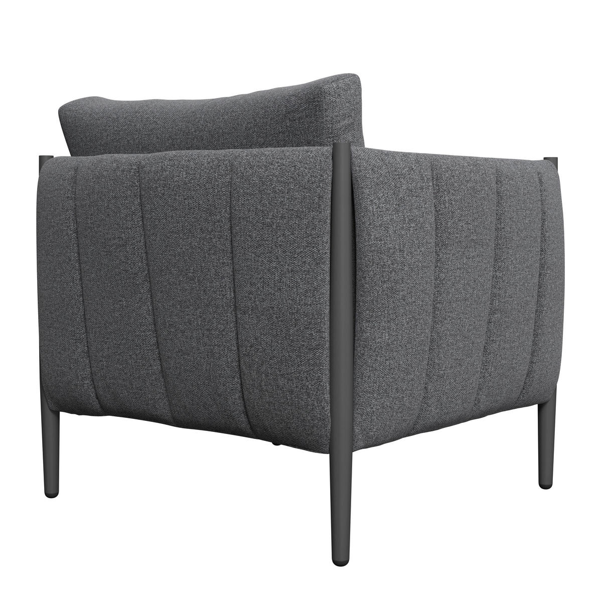 LOUNGEGARNITUR Aluminium  - Dunkelgrau/Grau, MODERN, Textil/Metall (393/69/174cm) - Ambia Garden