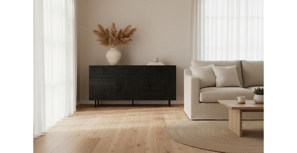 SIDEBOARD  170/80/40 cm 3 Schublade(n)  - Schwarz, LIFESTYLE, Holz/Metall (170/80/40cm) - Landscape