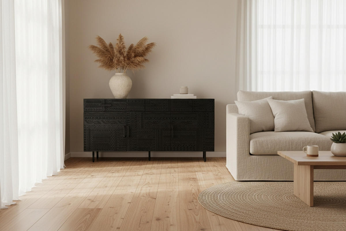 SIDEBOARD  170/80/40 cm 3 Schublade(n)  - Schwarz, LIFESTYLE, Holz/Metall (170/80/40cm) - Landscape
