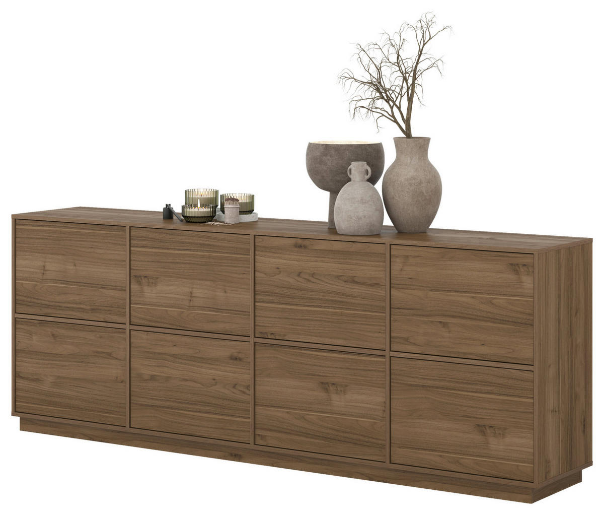 ŠIROKÁ KOMODA, barvy ořechu, 220,5/82,5/41,5 cm - barvy ořechu, Design, kompozitní dřevo (220,5/82,5/41,5cm) - MID.YOU