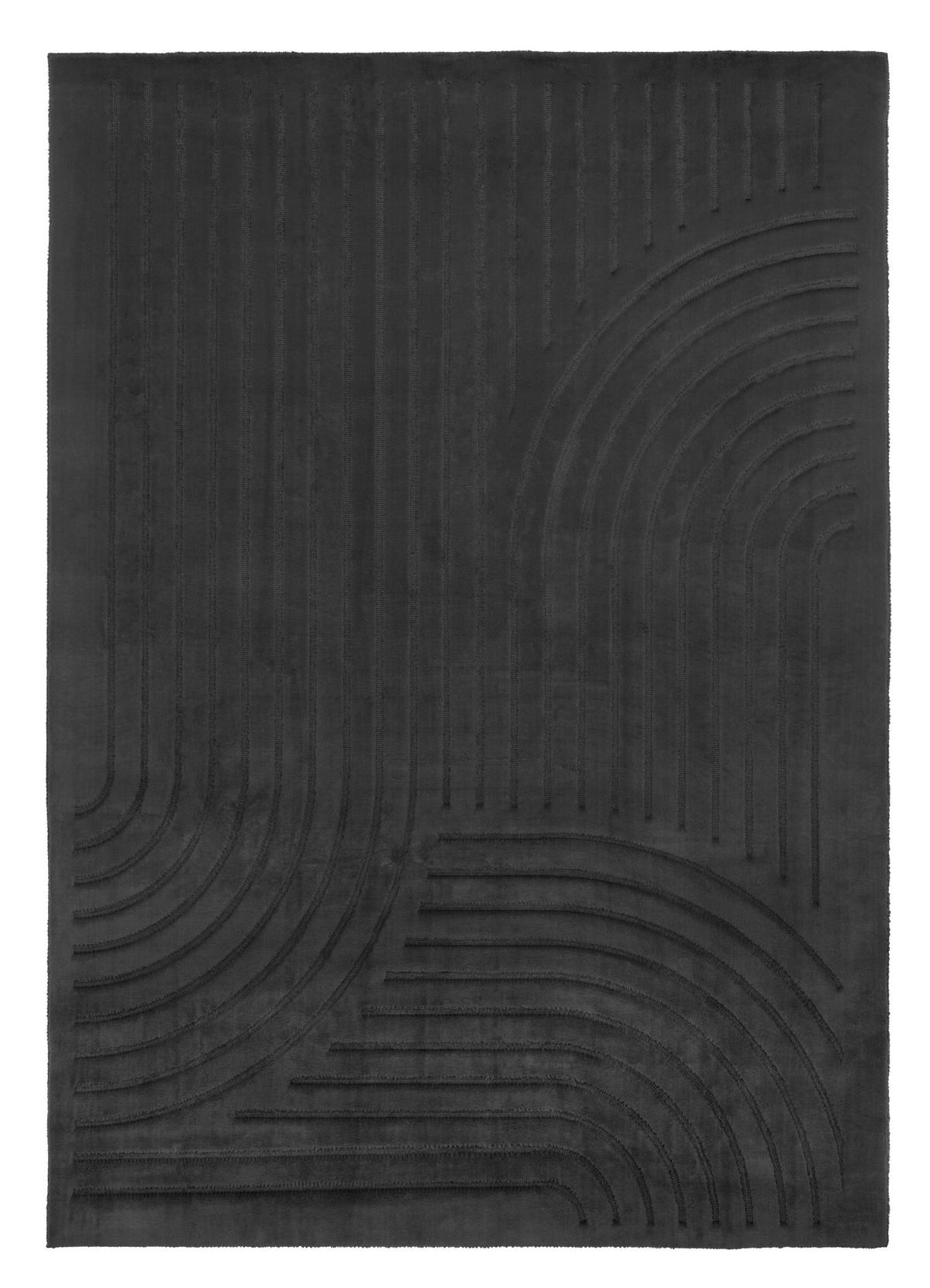 HOCHFLORTEPPICH 80/150 cm Siena Anthrazit  - Anthrazit, Design, Kunststoff/Textil (80/150cm) - Novel