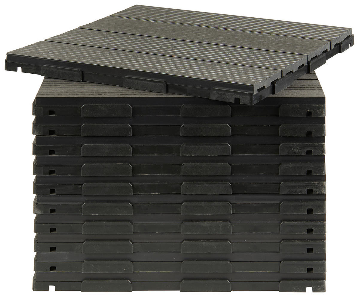 TERRASSENFLIESE Grau 11 Stück  - Grau, Basics, Kunststoff (30/30/2cm) - Ambia Garden