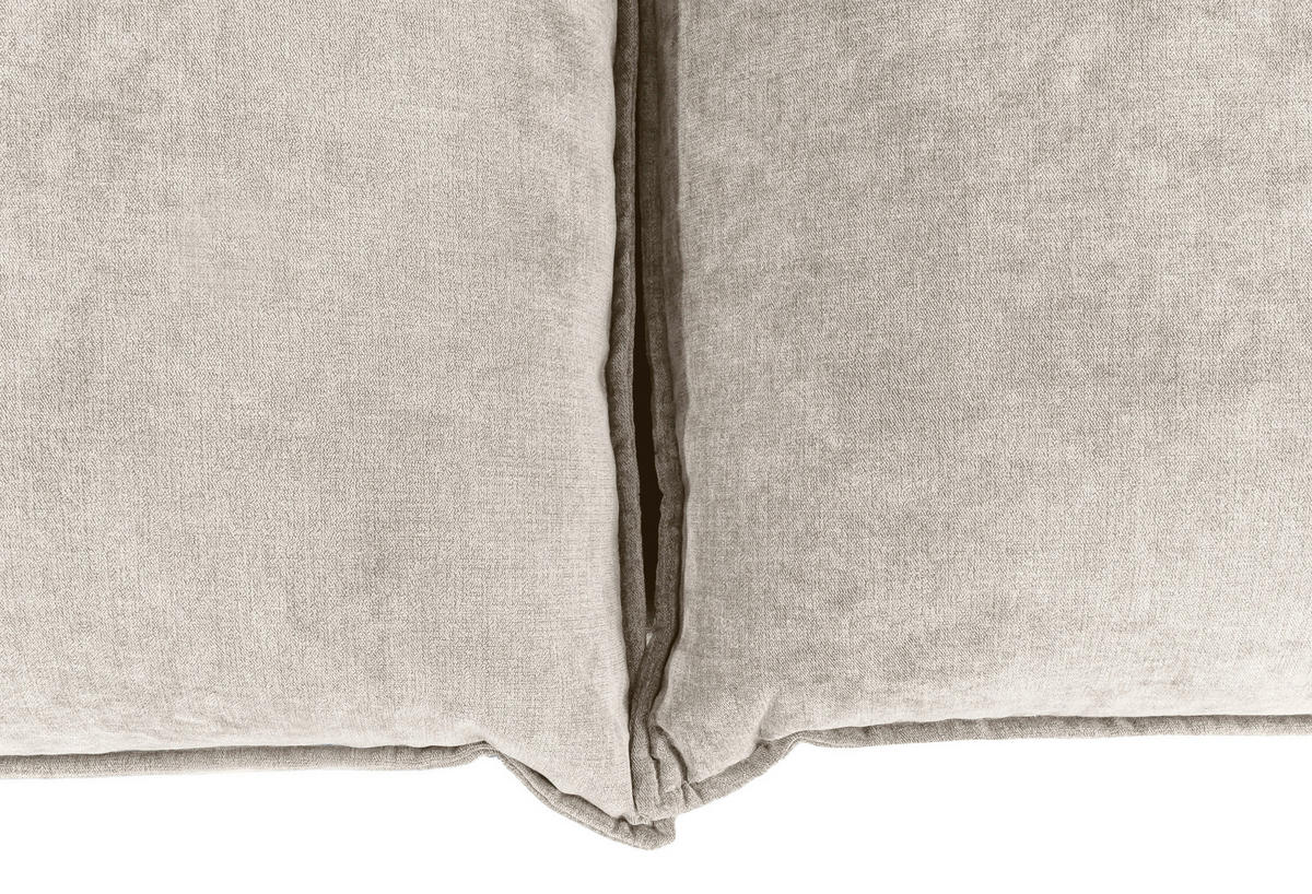 ECKSOFA in Webstoff Beige  - Beige/Schwarz, Design, Textil/Metall (338/165cm) - Livetastic