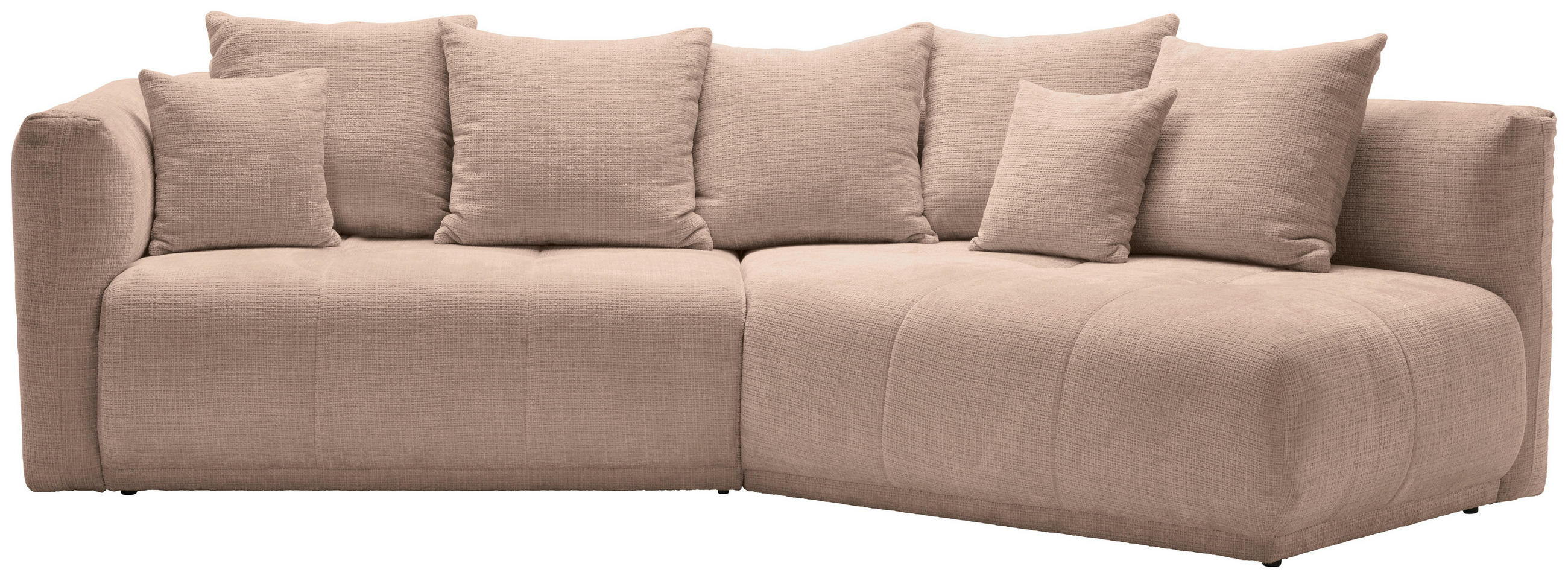 ECKSOFA in Chenille Beige  315/180 cm  - Beige/Schwarz, MODERN, Kunststoff/Textil (315/180cm) - Hom`in