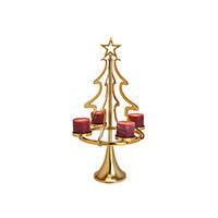 TEELICHTHALTER  - Goldfarben, Basics, Metall (48/86/48cm) - X-Mas
