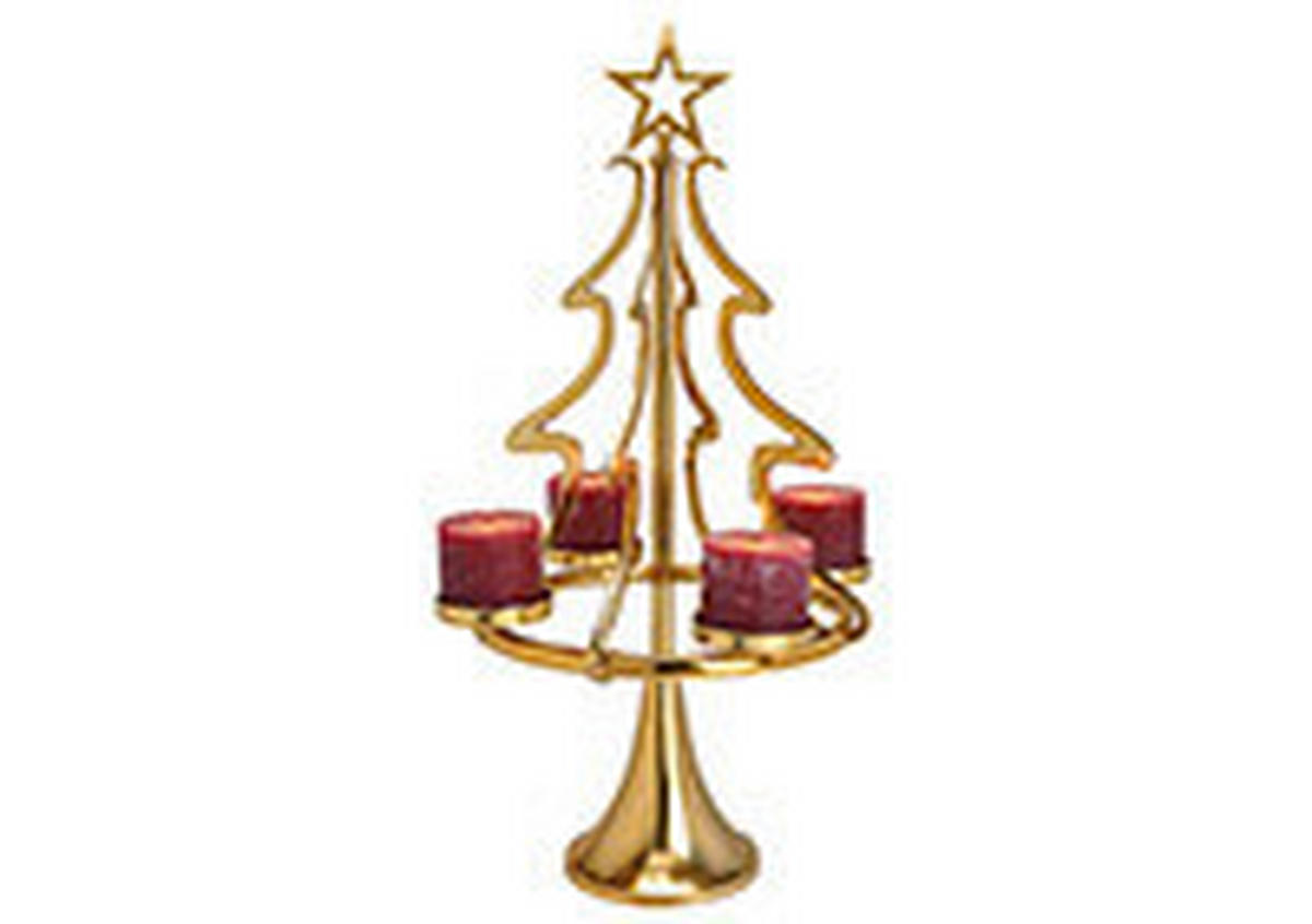 TEELICHTHALTER  - Goldfarben, Basics, Metall (48/86/48cm) - X-Mas