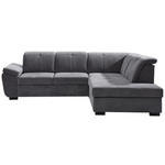 ECKSOFA in Webstoff Grau  280/202 cm  - Schwarz/Grau, KONVENTIONELL, Holz/Textil (280/202cm) - Xora