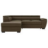 ECKSOFA  in Flachgewebe Braun  - Schwarz/Braun, KONVENTIONELL, Kunststoff/Textil (220/266cm) - Carryhome