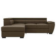 ECKSOFA  in Flachgewebe Braun  - Schwarz/Braun, KONVENTIONELL, Kunststoff/Textil (220/266cm) - Carryhome