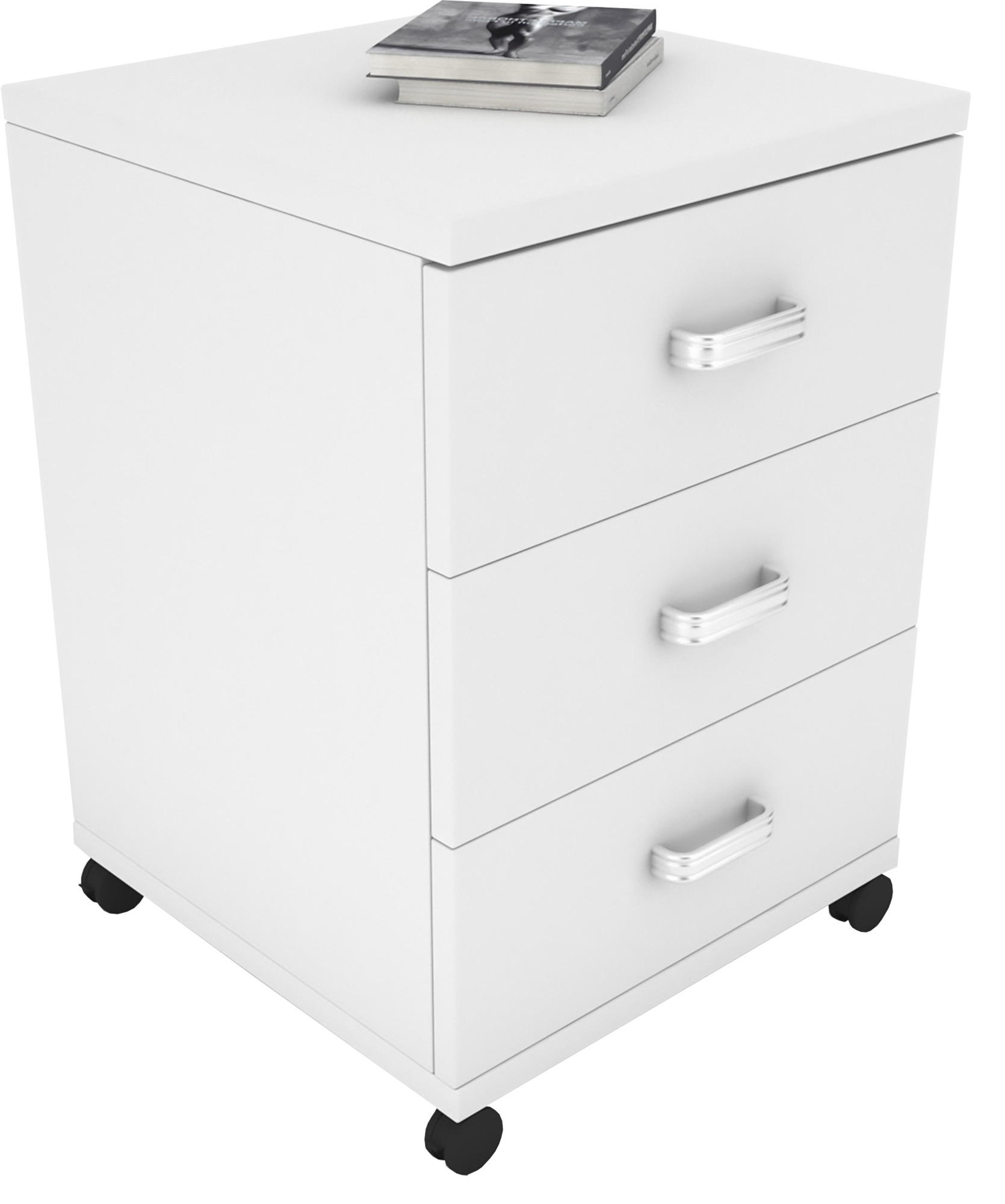 ROLLCONTAINER 45/58/44 cm  - Silberfarben/Weiß, Basics, Holzwerkstoff/Kunststoff (45/58/44cm) - MID.YOU