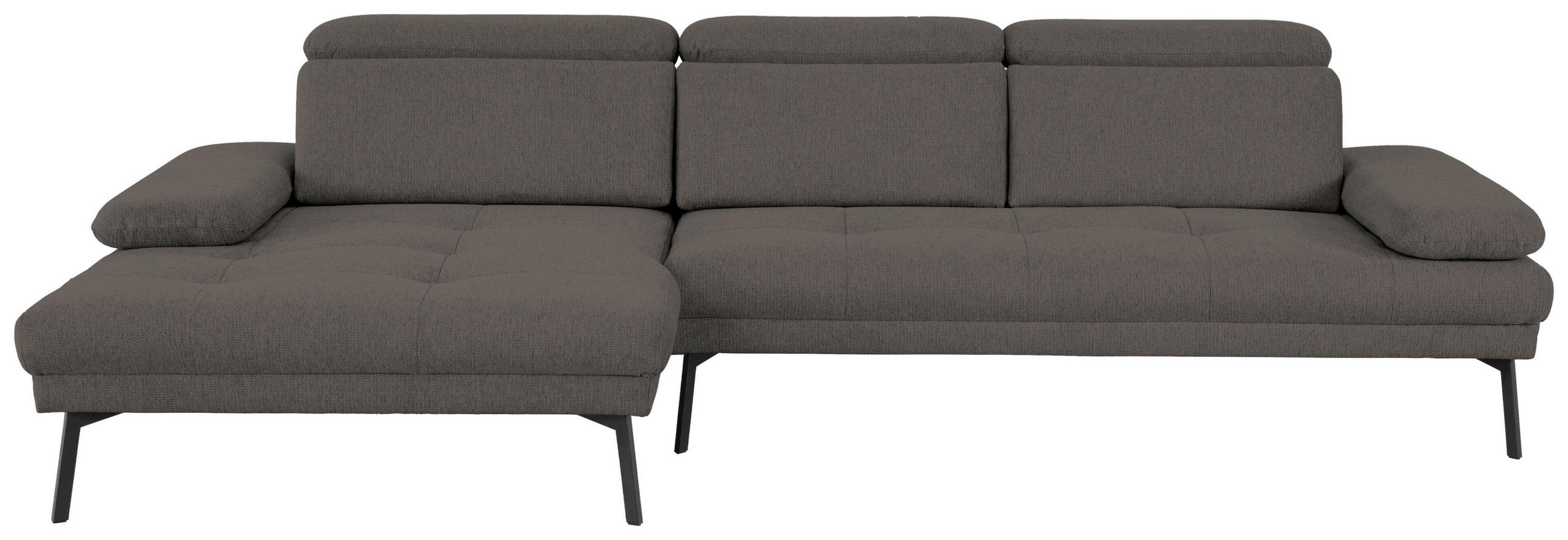 ECKSOFA in Webstoff Anthrazit  - Anthrazit/Schwarz, Design, Textil/Metall (188/296cm) - Livetastic
