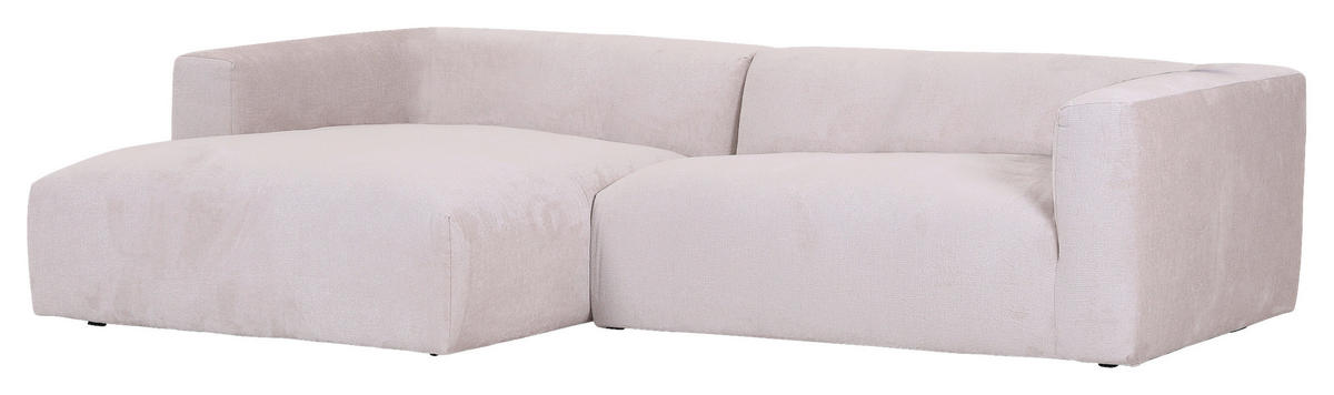 ECKSOFA Beige Chenille  - Beige/Schwarz, Design, Kunststoff/Textil (175/280cm) - Landscape