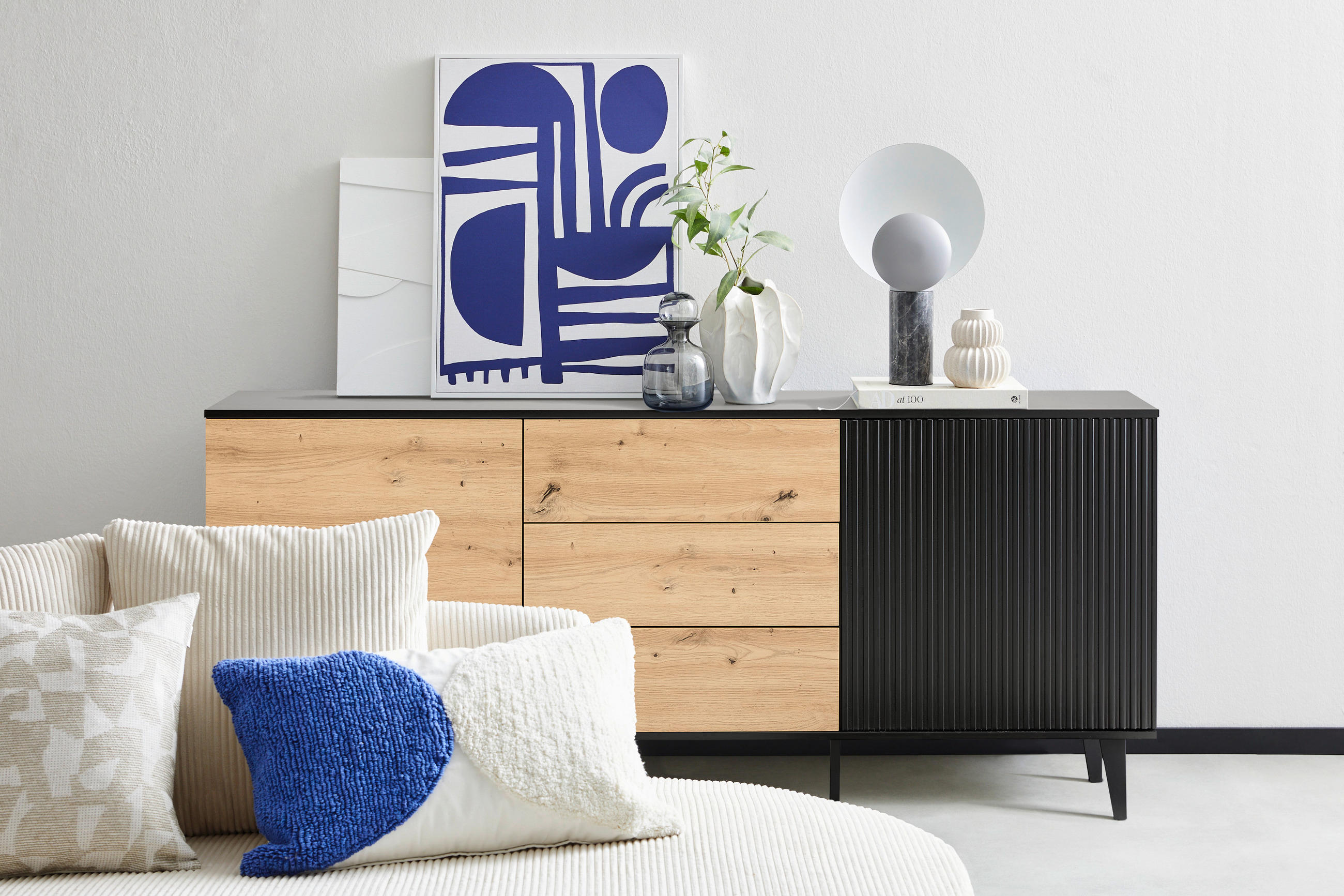 SIDEBOARD 178/78/40 cm Schwarz, Eiche Artisan - Schwarz/Eiche Artisan, Design, Holzwerkstoff/Metall (178/78/40cm) - Xora