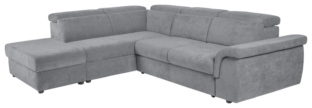 ECKSOFA Grau Flachgewebe  - Schwarz/Grau, KONVENTIONELL, Kunststoff/Textil (235/280cm) - Carryhome