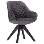 ARMLEHNSTUHL  Stoffauswahl, Typenauswahl, Sitzfläche 360° drehbar, Gestellauswahl Flachgewebe  - Dunkelgrau/Schwarz, LIFESTYLE, Holz/Textil (60/83/65cm) - Landscape