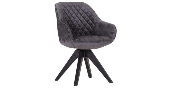 ARMLEHNSTUHL  Stoffauswahl, Typenauswahl, Sitzfläche 360° drehbar, Gestellauswahl Flachgewebe  - Dunkelgrau/Schwarz, LIFESTYLE, Holz/Textil (60/83/65cm) - Landscape