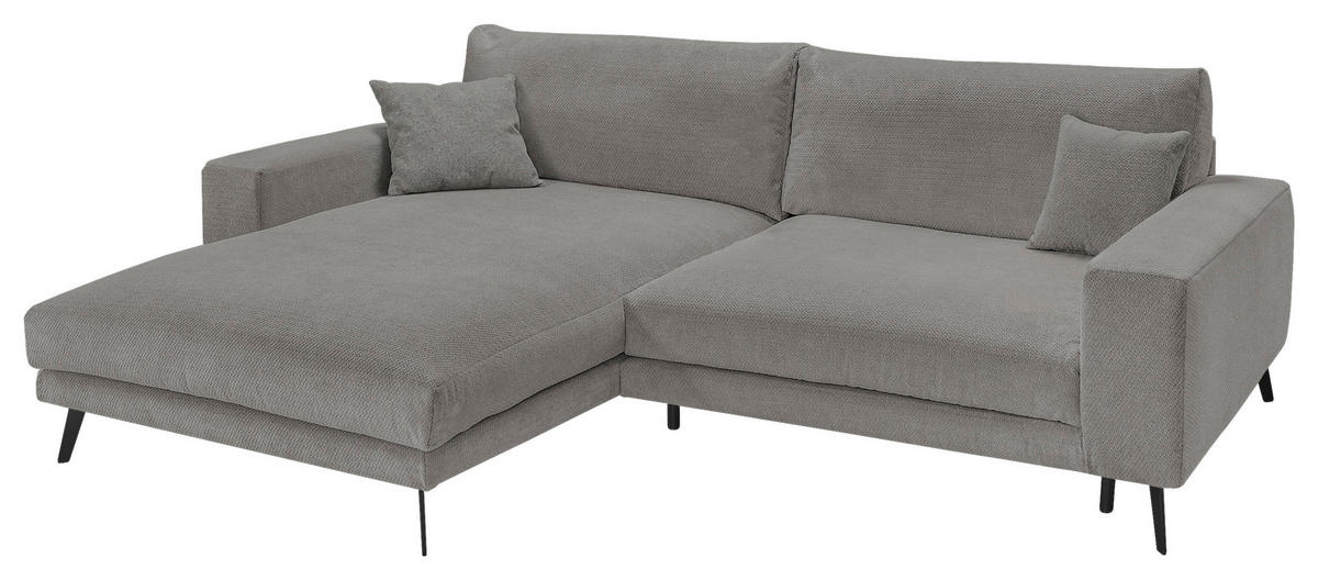 ECKSOFA Grau Webstoff  - Schwarz/Grau, KONVENTIONELL, Textil/Metall (196/269cm) - SetOne by Musterring