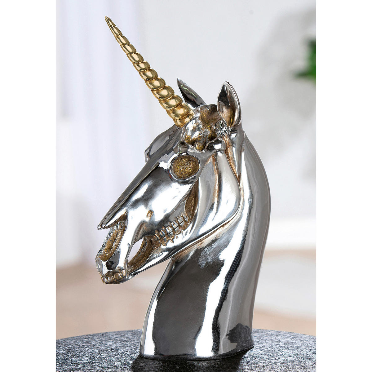 DEKOEINHORN - Silberfarben, Basics, Kunststoff (18/32,5/11cm)