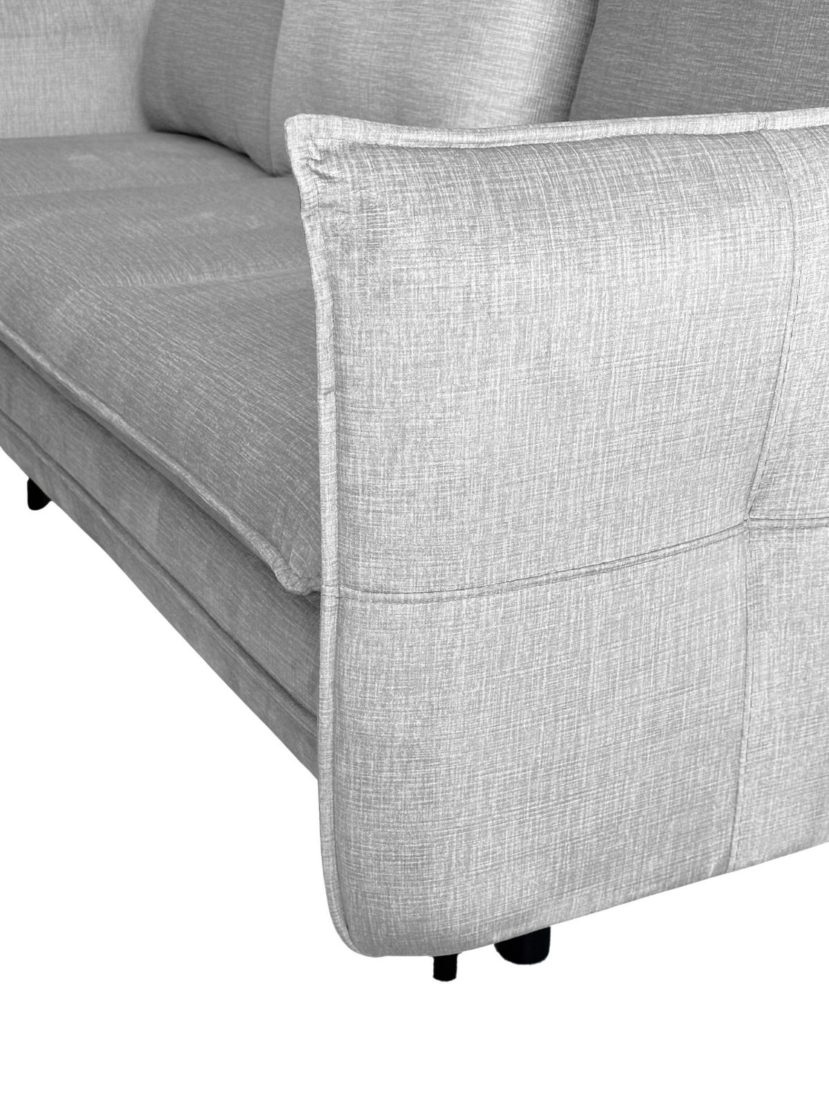 ECKSOFA in Flachgewebe Grau  170/235 cm  - Schwarz/Grau, Design, Holz/Kunststoff (170/235cm) - MID.YOU